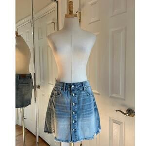 NWOT American Eagle Distressed Button Up Denim Jean Skirt